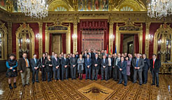 Caballero, con los jueces decanos de España y el vicepresidente del CGPJ.
