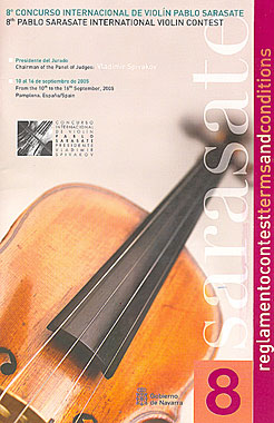 Programa del Octavo Concurso de Violín &quot;Pablo Sarasate&quot;