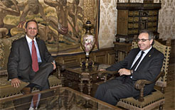 El Presidente Sanz y Arnold Chacón.