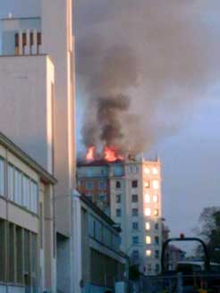 Incendio urbano en Pamplona
