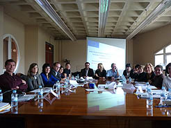 Representantes de las diez entidades de investigación biomédica reunidas en Pamplona.
