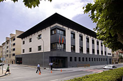 Edificio judicial de Tafalla, que acogerá la OAC de la Policía Foral durante las fiestas.