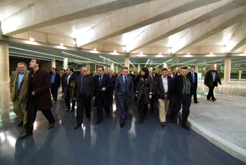 El Presidente Sanz y los alcaldes de Navarra visitan la Estación de Autobuses
