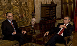 El Presidente Sanz y Neven Pelicaric durante la reunión