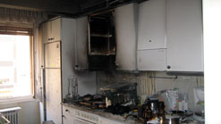 Estado en el que qued&#243; la cocina del domicilio afectado.
