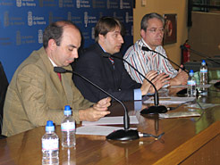De izda a dcha: Benjamín Sánchez Jimeno, Jesús Miguel Santamaría y Javier Asín.