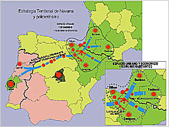 Mapa del futuro desarrollo territorial de Navarra.