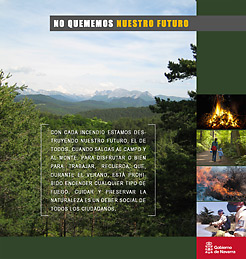 Imagen del anuncio de prensa d ela campaña publicitaria contra los incendios de verano.  