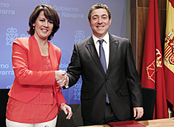 Yolanda Barcina Lehendakaria eta Roberto Jiménez lehendakariordea.
