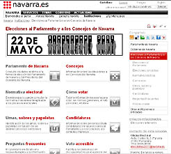 Enlace con información electoral habilitado por el Gobierno de Navarra