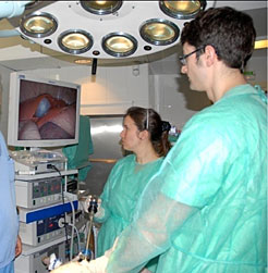 Medicos participantes en el curso taller sobre laparoscopia