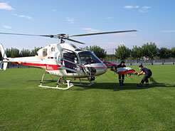 Herido trasladado en helicóptero