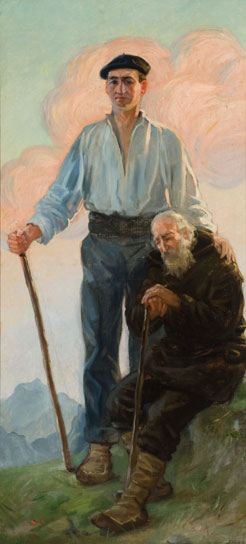 Imagen de la obra “Bi sortzapen/Las dos generaciones” (1913).