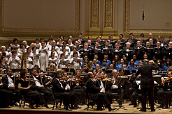El Orfeón Pamplonés, el pasado octubre, en el Carnegie Hall de Nueva York