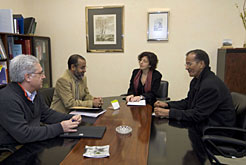 Teresa Aranaz, Carlos Crist&#243;bal y los representantes saharauis