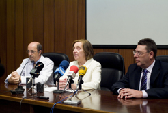 De izda. a dcha., Regino Sola, María Kutz y Ángel Gil.