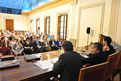 El Presidente Sanz, durante su intervención