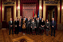 Foto de familia de los integrantes de la COPREPA reunidos en Pamplona