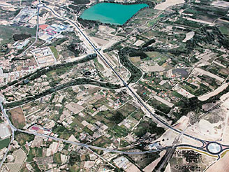 Vista aérea de la variante de Tudela