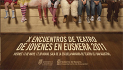 Cartel de los Encuentros de teatro de jóvenes en euskera
