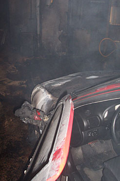 Imagen del vehículo incendiado en Alsasua