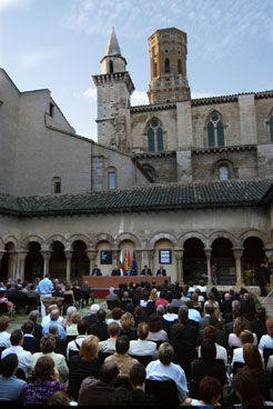 Atrio de la Catedral de Tudela donde se ha celebrado el acto de apertura