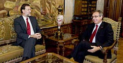 El presidente Miguel Sanz con Mariano Rajoy