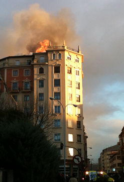 Incendio urbano Pamplona