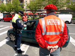 Control preventivo de la Policía Foral y de la Policía Municipal de Pamplona