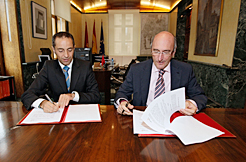 Acto de firma del convenio de colaboración entre la Fundación Pablo Sarasate y Gas Natural Fenosa
