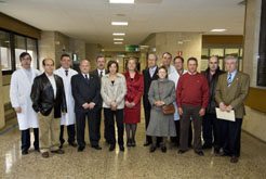 La consejera Kutz con los empleados de la Zona Básica de Salud de Tudela jubilados en 2007