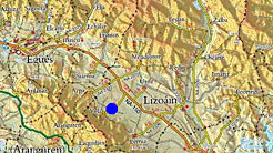 En el círculo azul, aproximadamente tuvo lugar el conato de incendio de Yelz.  Imagen: SITNA.