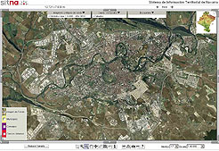 Captura de una imagen aérea de Pamplona en el Geoportal de Navarra