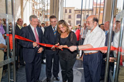 La consejera Salanueva  en el acto de inauguración de las obras de reforma del Ayuntamiento de Falces. 