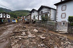 Imagen de Arraioz tras las recientes inundaciones.  