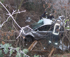 Imagen del último accidente de tráfico registrado el pasado día 25 en Mendívil.
