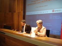 Presentación del balance de los programas de avales a empresas y particulares del Gobierno de Navarra.