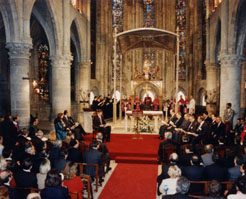 Acto de apertura de año jacobeo en la Real Colegiata de Santa María de Roncesvalles.