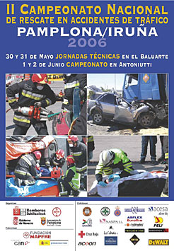 Cartel anunciador del II Encuentro Profesional de Rescate en Accidentes de Tráfico.