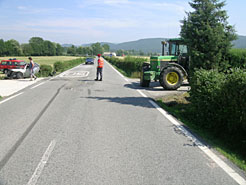 Accidente entre vehículo agrícola y un turismo en 2005