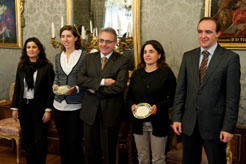 El Presidente recibe a las golfistas navarras Ciganda y Hernández