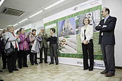 Catalán e Ibáñez, durante la inauguración de la exposición en Zaragoza.