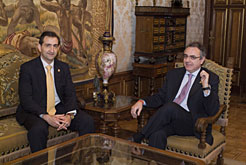 El Presidente Sanz con Emilio Sáenz