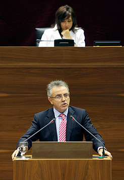 Miguel Sanz, durente su discurso de investidura