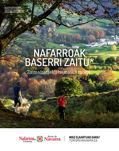 Una de las imágenes de la campaña, en euskera.