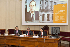 Eguílaz, Sanz y Rodríguez en la presidencia del acto