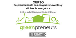 Cartel del curso de emprendimiento verde.