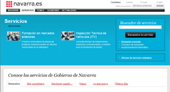 Captura del catálogo de servicios ofrecido en la página web navarra.es