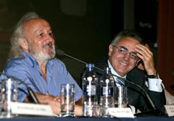 El director Montso Armendariz y el presidente Sanz