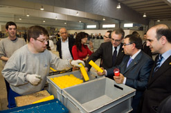 El presidente Miguel Sanz asiste en Corella a la inauguración de la nueva nave del Centro Especial de Empleo de ADISCO